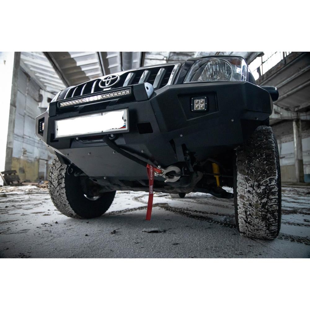 Бампер силовой передний STC тип Revo Toyota Land Cruiser Prado 120 с защитной дугой, противотуманными фарами и балкой дальнего света