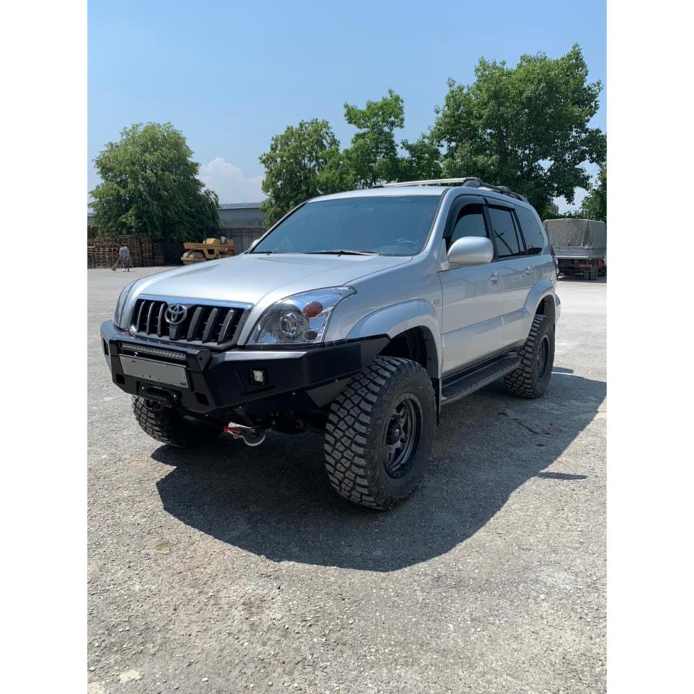 Бампер силовой передний STC тип Revo Toyota Land Cruiser Prado 120 с защитной дугой, противотуманными фарами и балкой дальнего света