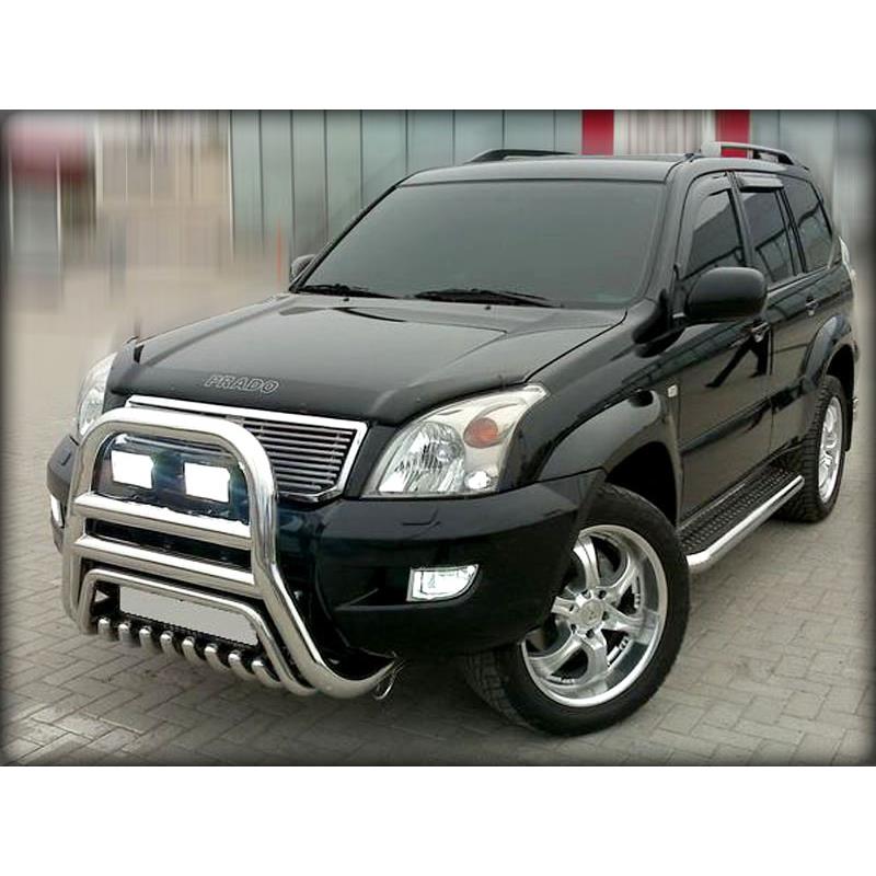 Дуга передняя высокая Toyota LCPrado 120 d-76 с доп. защитой картера d-43 Технотек