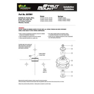 Верхнее крепление стойки для Toyota Land Cruiser Prado 120
